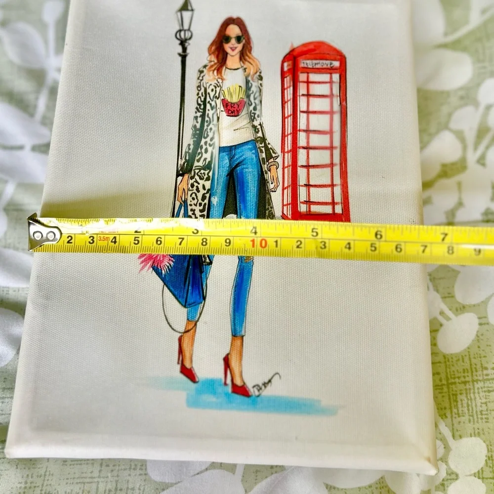 Paris London Fashion Shabby Chic Woman Canvas Wall Hanging Art Decor - Picture 6 of 6